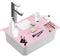 Bathroom Sink Cover, Foldable Makeup Brush Cleaning Mat, Silicone Sink Topper, Heat Resistant Makeup Organizer