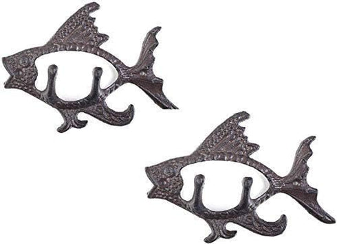 Set of 2 Rustic Heavy Duty Cast Iron Hook Wall Décor, Durable Hanger for Towel, Key, Coat Rack, Kitchen, Bathroom
