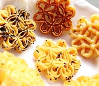 DOK JOK Brass Thai Flower Cookies Mold - Sunflower Crispy Biscuit Mold in Different Sizes (8 cm)