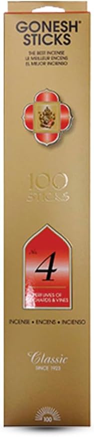 Gonesh Classic Collection Non-Toxic 10” Slow Burn Aromatic Sticks - Fruit & Floral, No. 4, 100 Pack