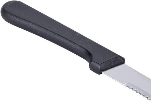 Cuisinox Set of 4 Steak Knives with Black Polypropylene Handle and Rounded Tip
