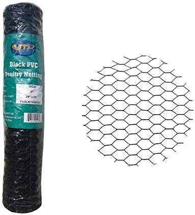 PVC Hexagonal Poultry Netting Chicken Wire 24" x25' x 1" Mesh 20GA