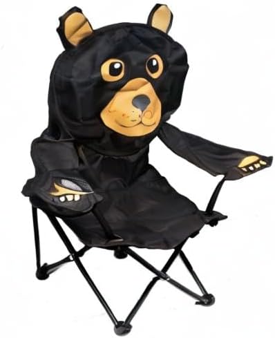 Wilcor Kids Camp Chair - Black Bear with Cup Holder