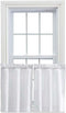 Ellis Curtain Stacey Sheer Tailored Tier Pair Curtains, 56-by-30 Inch, White, 56x30