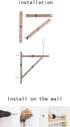 12 Inch Set 2 PRIADE Wall Mounted Wood Bracket for Hanging Sconce Pendant Lamp Kits, Planters, Lanterns, Wind Chimes