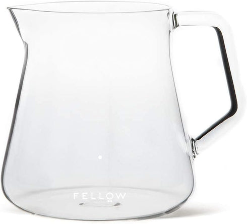 Fellow Mighty Small Glass Carafe, Manual Pour Over Coffee Beaker and Tea Steeper, 16.9 oz Clear Container
