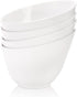 Fasmov 8 Pack Angled Melamine Serving Bowls, Large Party Snack Bowls, Salad Bowls for Weddings, Buffet, White