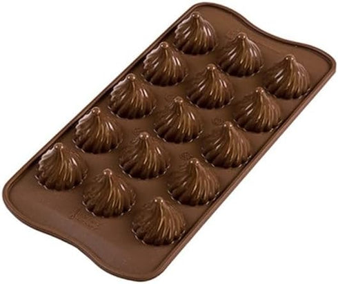 silikomart SCG28 Silicone Mould for Choco Flame Chocolates, Non-Stick, 15 Chocolates, Ø 27 h 28 mm, Made in Italy
