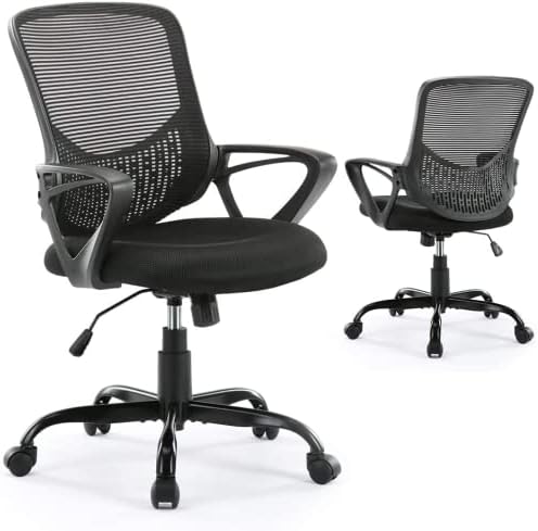 Ergonomic Office Chair, Mid Back Mesh Desk Chair with Lumbar Support, Rolling Swivel Computer Chair