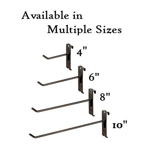 NAHANCO 8" Black Metal GWH8B Gridwall Peg Hooks (Pack of 12)