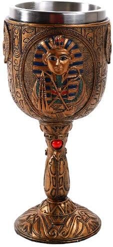 Pacific Giftware Egyptian Pharaoh King Tutankhamun Golden Wine Goblet with Stainless Steel Liner, 6oz