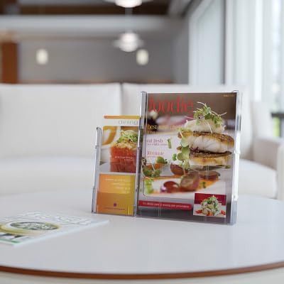 Deflecto Lit Loc Interlocking Magazine Holder - Clear, 11-1/4" x 9” x 1-1/4" (772001)