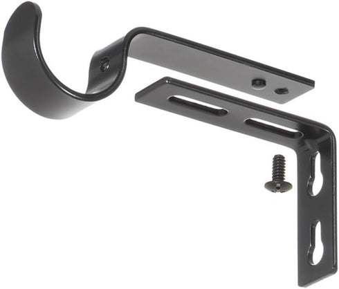 Ivilon Adjustable Brackets for Curtain Rods, Set of 2 - Black for 1 or 1 1/8 Inch Rods