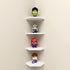 7-Inch Set 2, WELLAND Floating Corner Shelves of Wall Mounted Storage Shelf with White Finish for Bedroom, Living Room