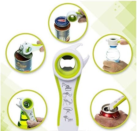2 pcs 5 In 1 Multi-Function Can Jar Bottle Opener - Good Kitchen Tool for Small Hands, Seniors, Arthritis (Black/White)