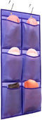 Over The Narrow Door Shoe Organizer Hanging 6 Large Fabric Pockets Back