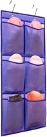 Over The Narrow Door Shoe Organizer Hanging 6 Large Fabric Pockets Back