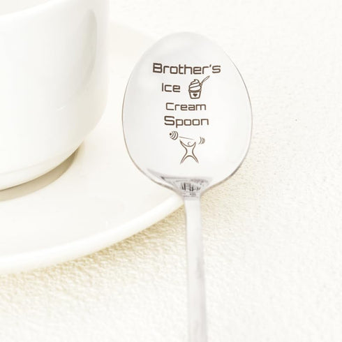Little Big Brother Gifts, Ice Cream Spoon for Brother Birthday Christmas Gifts from Sister, Bonus Brother Gift