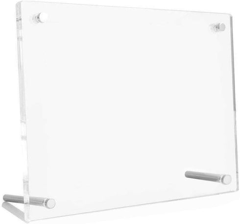 Frameless Clear Acrylic Tabletop Photo Frames, Free Standing Desktop Picture Frame (5x7)