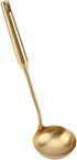 Stainless Steel Soup Ladle Spoon - Big Kitchen Spatula Turner Cooking Tool with Comfortable Grip (Gold)