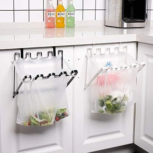 Smartprints LANGUGU Stainless Steel Foldable Trash Rack, Multi-Functional Garbage Bag Holder for Kitchen