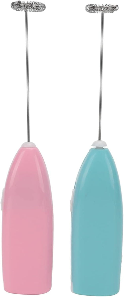 2 Pcs Mini Hand Mixer, High Frequency Motor, One Hand Control, Rustproof Stainless Steel Electric Stirrer for Household