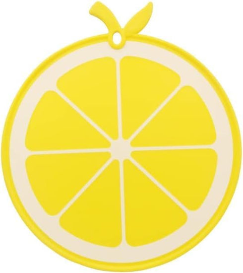 Plastic Fruit Cutting Board for Kitchen, BPA Free, Small Size, Dishwasher Safe, 12 x 10.5 inch (Lemon)