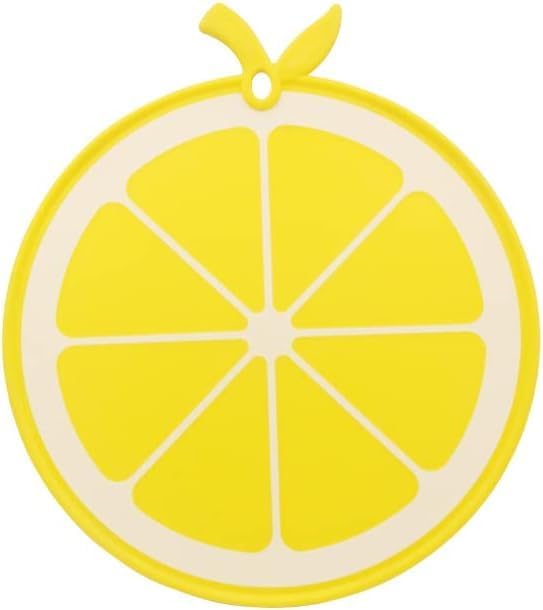 Plastic Fruit Cutting Board for Kitchen, BPA Free, Small Size, Dishwasher Safe, 12 x 10.5 inch (Lemon)