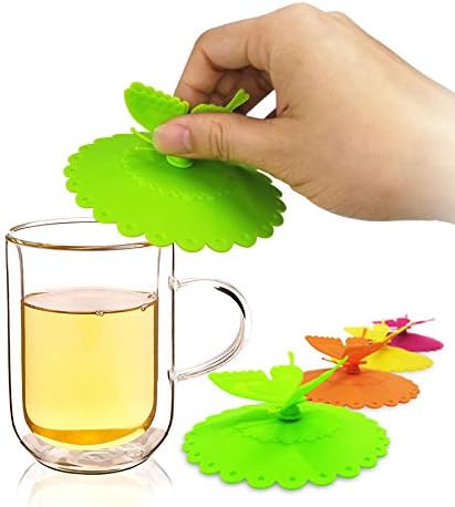 Tvoip 4Pcs Silicone Leakproof Cup Lid - Heat Resistant Reusable Sealed Cover, Kitchen Accessories, Tea Cup Suction Seal