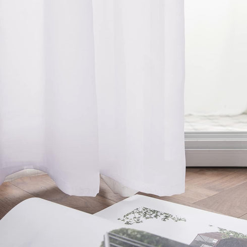 MIULEE Sheer Window Scarf Valance Extra Long Topper Window Treatment, Elegant Curtain Scarves for Party Wedding