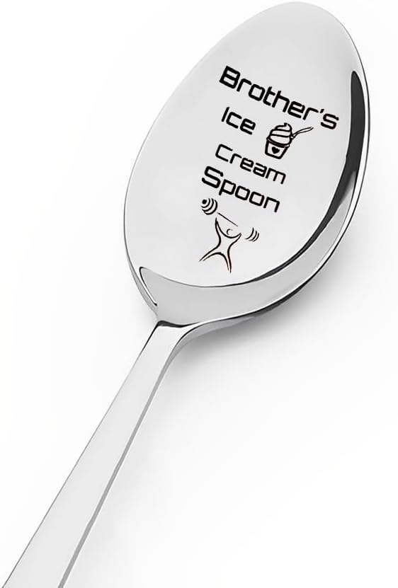 Little Big Brother Gifts, Ice Cream Spoon for Brother Birthday Christmas Gifts from Sister, Bonus Brother Gift