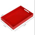 Sturdy Red Acrylic Serving Tray with Handles, 10x15 Inch for Serving Coffee, Appetizer, Breakfast, Butler, Makeup