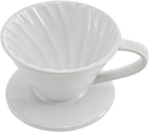 Restaurantware Restpresso 10 Ounce Coffee Dripper, Reusable Coffee Cone with Drip Hole, White Ceramic Pour Over