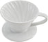 Restaurantware Restpresso 10 Ounce Coffee Dripper, Reusable Coffee Cone with Drip Hole, White Ceramic Pour Over