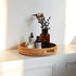 14 inch 2.4 inch) Coffee Table Tray Round Rattan Ottoman Tray Woven Serving Trays with Handles for Home and Kitchen