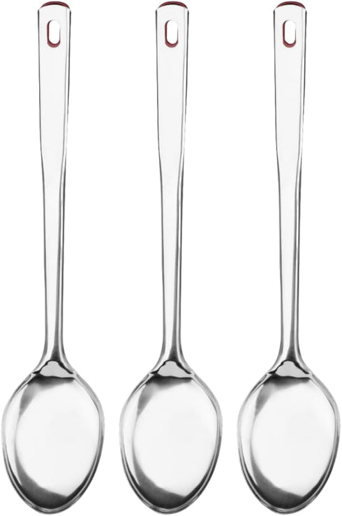 Restaurant Serving Spoons, 12.99 Inch Large Stainless Steel Spoons for Buffet, Banquet, Set of 3