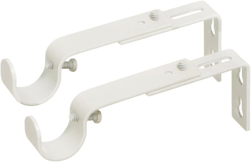 Ivilon Adjustable Brackets for Curtain Rods - Set of 2 for 7/8 or 1 Inch Rods - Ivory