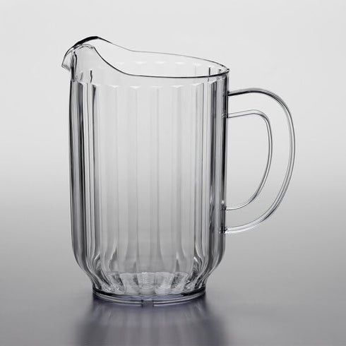 Clear SAN Plastic Beverage Pitcher 60oz, Serve Soda, Lemonade, Juice for Bars and Parties
