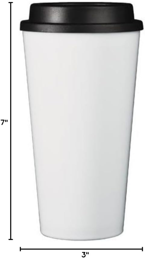 Simply Green Solutions Reusable Coffee Cups with Lids, 16 oz Thermal Cups for Hot and Cold Drinks, Dishwasher Safe