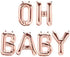 Tellpet OH Baby Letter Balloons, Baby Shower Decor for Girl, Rose Gold, 16 Inch