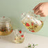 Sizikato Clear Borosilicate Glass Teapot with Tea Strainer, Cute Strawberry Pattern, 18oz