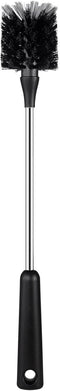15 Inches Long Water Bottle Brush, Stainless Steel Handle Cleaner, Black Bottle Scrubber for Cup, Wine Glasses, Tumblers
