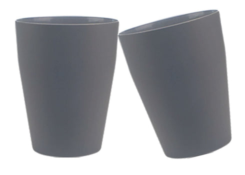 1.5 Gallon Small Trash Can, Round Wastebasket for Bathroom Bedroom Kitchen Countertop, Gray (2 Pack)