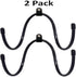 Wall Mount Towel Storage Rack Organizer Holder for Bathroom, Kitchen, Utility Room - Holds Hand Towels, Towels, Robes,Washcloths - Adjustable Metal Hooks -2/PK(Black