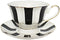 Black and White Retro Series Coffee Cup and Saucer Set - European Striped Polka Dot Mug Cake Plate