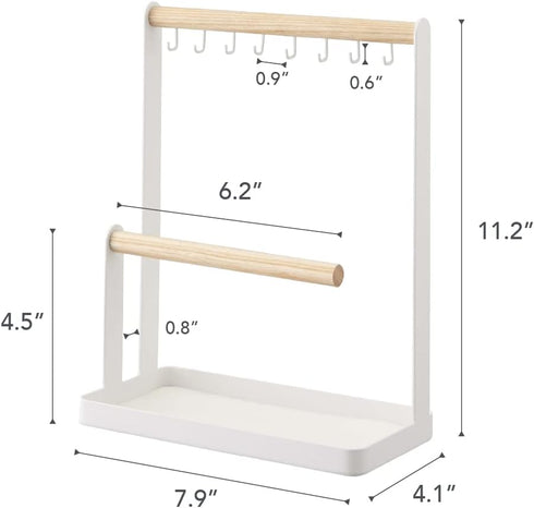 YAMAZAKI home 2311 Accessory Stand, Jewelry Holder & Organizer Storage, One Size, White