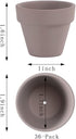 Yishang 1.9 Inch Tiny Grey Terracotta Pots, Pack of 36 Mini White Clay Pots with Drainage Holes