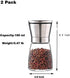 2 Packs Salt and Pepper Mills, Brushed Stainless Steel Grinder Set with Adjustable Ceramic Coarseness