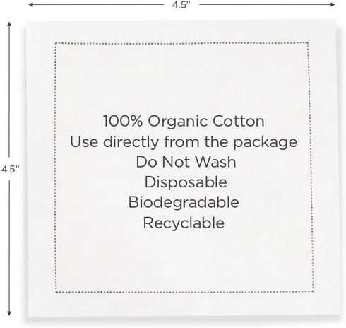 White Cotton Cocktail Napkins, 100% Cotton, 50 Pack, 4.5” x 4.5”, Hotel Quality, Soft & Absorbent for Home & Events