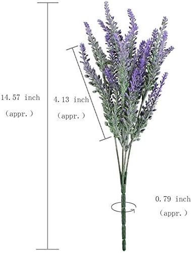 GTIDEA 4pcs Artificial Flowers, Flocked Plastic Lavender Bundle, Fake Plants for Home Kitchen Office Decor